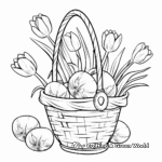 Easter Basket with Tulips Coloring Pages 1