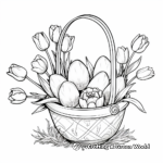 Easter Basket with Tulips Coloring Pages 2