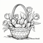 Easter Basket with Tulips Coloring Pages 3