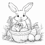 Easter Bunny Basket Coloring Sheets for Kids 1