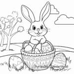 Easter Bunny Basket Coloring Sheets for Kids 2