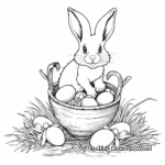 Easter Bunny Basket Coloring Sheets for Kids 3