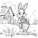 Easter Bunny Delivering Eggs Coloring Pages 1