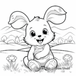 Easter Bunny in the Meadow Coloring Pages 2