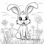 Easter Bunny in the Meadow Coloring Pages 3