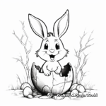 Easter Bunny with Cracked Egg Coloring Pages 1
