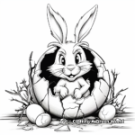 Easter Bunny with Cracked Egg Coloring Pages 2