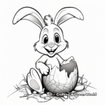 Easter Bunny with Cracked Egg Coloring Pages 3