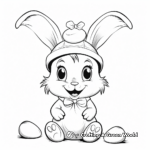 Easter Bunny with Easter Bonnet Coloring Sheets 1