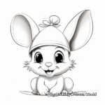 Easter Bunny with Easter Bonnet Coloring Sheets 3