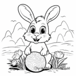 Easter Bunny with Easter Egg Coloring Pages 2