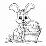 Easter Bunny With Present Basket Coloring Pages 1