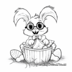 Easter Bunny With Present Basket Coloring Pages 2
