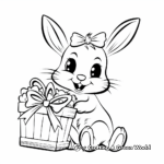 Easter Bunny With Present Basket Coloring Pages 3