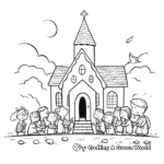 Easter Church Scene Coloring Pages 2