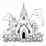 Easter Church Scene Coloring Pages 3