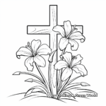 Easter Cross and Lilies Coloring Pages 2