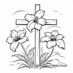 Easter Cross and Lilies Coloring Pages 3