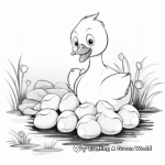 Easter Ducklings with Eggs Coloring Pages 1