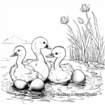 Easter Ducklings with Eggs Coloring Pages 2