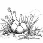 Easter Eggs in Grass Coloring Pages for Adults 1