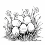 Easter Eggs in Grass Coloring Pages for Adults 2