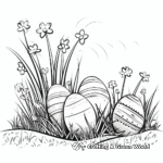 Easter Eggs in Grass Coloring Pages for Adults 4