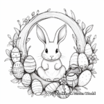Easter Wreath Coloring Pages Filled with Eggs and Bunnies 4