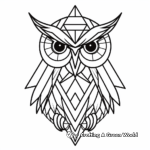 Easy Geometric Owl Coloring Pages for Kids 1