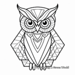 Easy Geometric Owl Coloring Pages for Kids 2