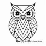 Easy Geometric Owl Coloring Pages for Kids 3
