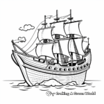 Easy Mayflower Ship Coloring Sheets 1