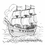 Easy Mayflower Ship Coloring Sheets 3