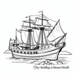 Easy Mayflower Ship Coloring Sheets 4