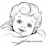 Easy Newborn Baby Coloring Pages for Kids 4