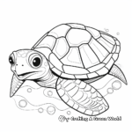 Easy Sea Turtle Shell Coloring Pages for Preschoolers 3