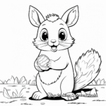 Easy Squirrel Nut Gatherer Coloring Pages for Kids 2