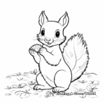 Easy Squirrel Nut Gatherer Coloring Pages for Kids 3