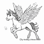 Easy-to-Color Flying Unicorn Coloring Pages for Children 1