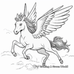Easy-to-Color Flying Unicorn Coloring Pages for Children 2