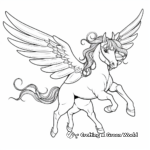 Easy-to-Color Flying Unicorn Coloring Pages for Children 4