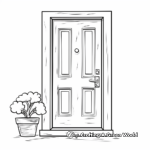 Easy-to-color Simple Door Coloring Pages 1