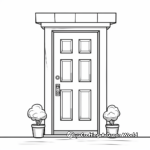 Easy-to-color Simple Door Coloring Pages 4