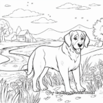Easy-to-Color St Bernard Coloring Pages For Kids 1