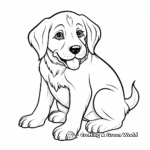 Easy-to-Color St Bernard Coloring Pages For Kids 3