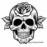 Edgy Punk Rock Rose Skull Coloring Pages 3