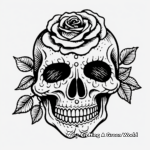 Edgy Punk Rock Rose Skull Coloring Pages 4