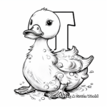 Educational Alphabet 'D for Duck' Coloring Pages 1