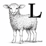 Educational Letter L Lamb Coloring Sheets 1