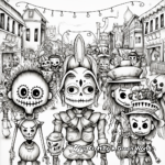 Elaborate Day of the Dead Parade Coloring Pages 3